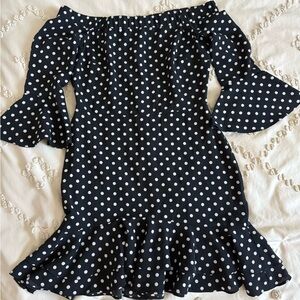 Topshop Black and White Polka Dot Dress